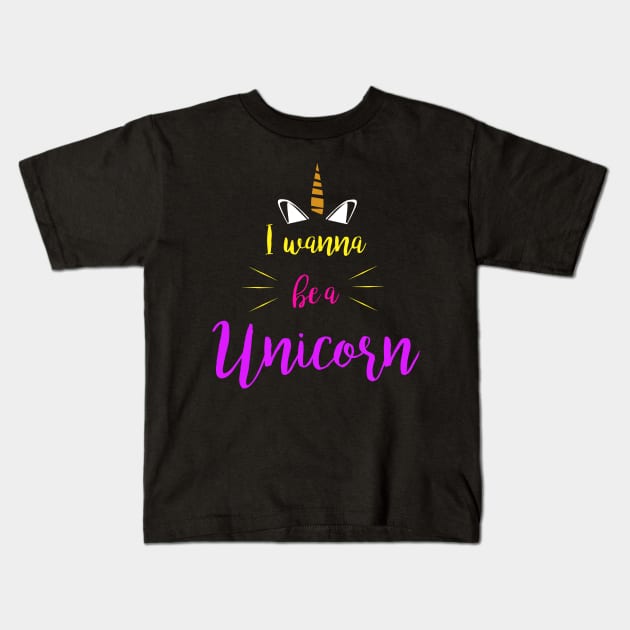 Unicorn Kids T-Shirt by Imutobi